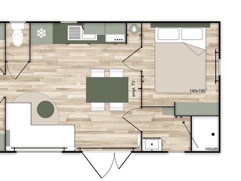 Mobilhome 6 personnes - Mobil home Grand Confort 35m² - 3 chambres