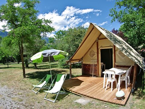 Tente en toile et en bois 4 personnes - Nature sans sanitaire