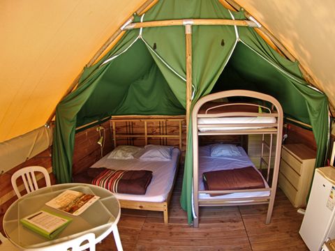 Tente en toile et en bois 4 personnes - Nature sans sanitaire