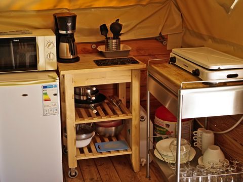 Tente en toile et en bois 4 personnes - Nature sans sanitaire