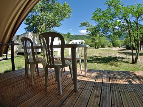 Tente en toile et en bois 5 personnes - Nature - Sans sanitaire