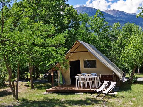 Tente en toile et en bois 5 personnes - Nature - Sans sanitaire