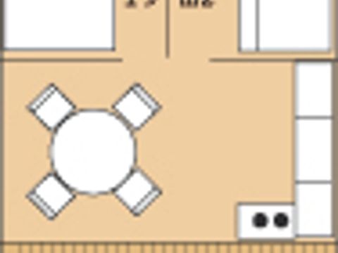 Tente en toile et en bois 5 personnes - Nature - Sans sanitaire