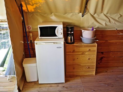 Tente en toile et en bois 5 personnes - Nature - Sans sanitaire