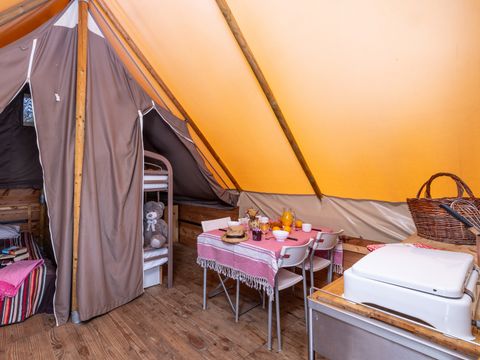 Tente en toile et en bois 5 personnes - Nature - Sans sanitaire