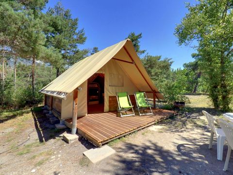 Tente en toile et en bois 5 personnes - Nature - Sans sanitaire
