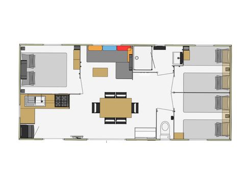 MOBILHOME 6 personnes - BAHIA TRIO - CHANTERELLE TRIO