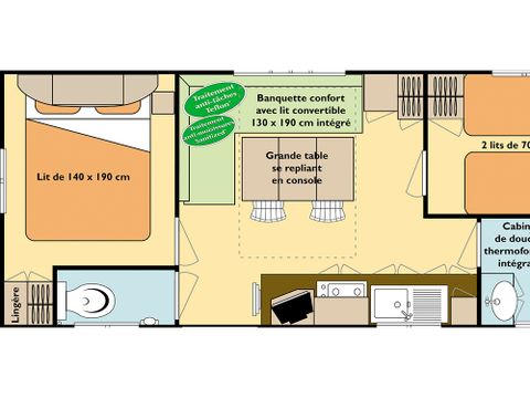 MOBILHOME 5 personnes - Résidentiel 2 chambres