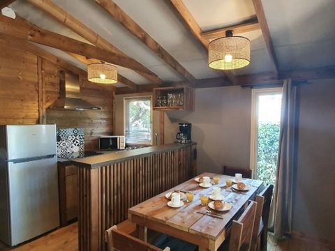 TENTE TOILE ET BOIS 5 personnes - TENTE LODGE "DUNE" (ext. toile) 2 chb. 4/5 pl.