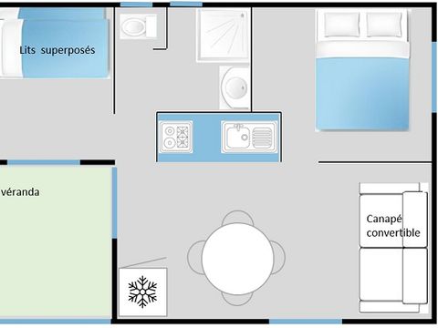 Chalet 6 personnes - Alizé véranda - 2 chambres