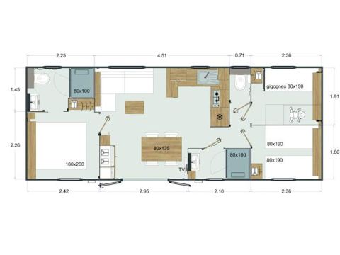 MOBILHOME 6 personnes - Cottage Premium 6 pers. (37 m2)