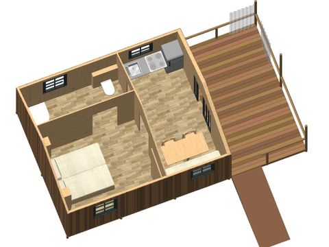 LODGE 4 personnes - LODGE CAPE TOWN PMR 27m² (1 chambre)