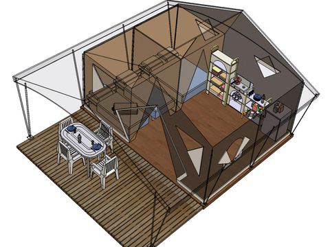 TENTE TOILE ET BOIS 5 personnes - Tente lodge Canada
