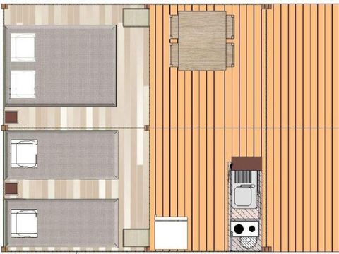 Tente en toile et en bois 5 personnes - LODGE STANDARD (SANS SANITAIRES)