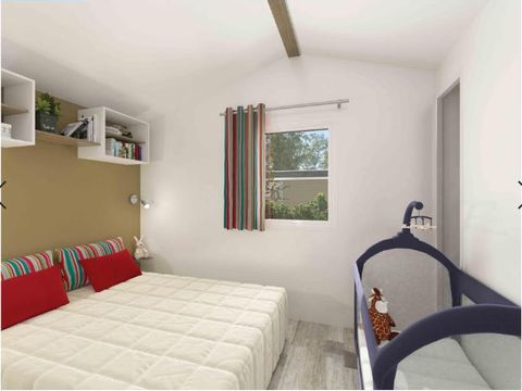 MOBILHOME 4 personnes - Mobil-home CONFORT 28m² - 2 chambres + terrasse couverte + TV