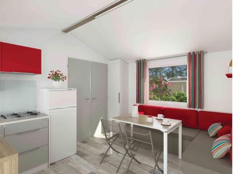 MOBILHOME 4 personnes - Mobil-home STANDARD - 23m² - 2 chambres - terrasse couverte + TV | 4 personnes