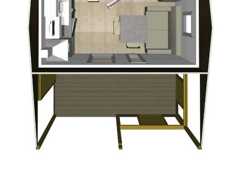 CHALET 2 personnes - Cajou 24m² avec terrasse couverte - 1 chambre