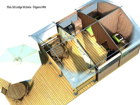 Tente en toile et en bois 5 personnes - Lodge VICTORIA 30m² / 2 chambres (sans sanitaires privatifs)