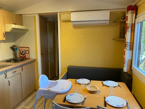MOBILHOME 4 personnes - Mobil-home bois BABY avec CLIM - 26m² avec terrasse couverte / 2 chambres
