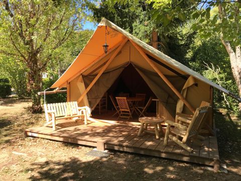 TENTE 5 personnes - Lodge Robinson  - 2 chambres - 25 m2 (+Terrasse couverte 10 m2) 5 personnes