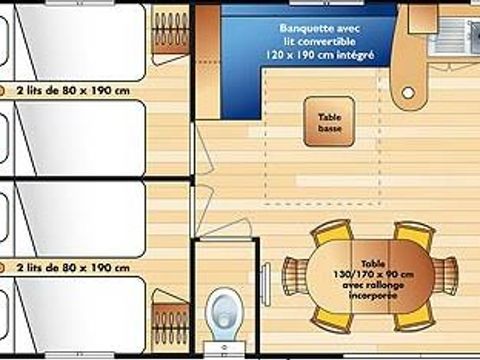 MOBILHOME 6 personnes - Cordélia Standard de 32 m² (3 ch.-6pers.)
