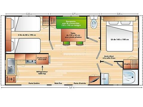 MOBILHOME 4 personnes - Super Mercure Standard 27 m² (2 ch.-4pers)