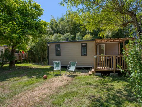 MOBILHOME 4 personnes - Mobil-Home Premium O'Hara 29-31m² (2ch-4pers) + Terrasse semi-couverte + Clim + LV + TV