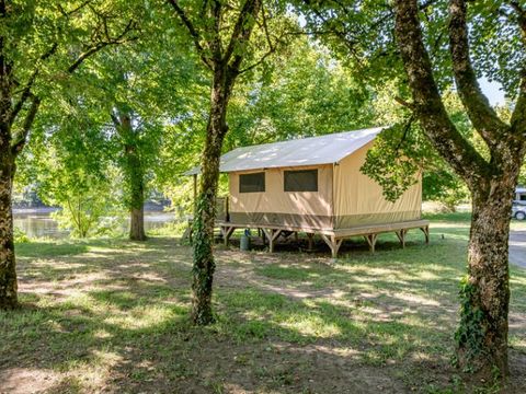 Tente en toile et en bois 5 personnes - Lodge CONFORT 2ch 5 - sans sanitaires