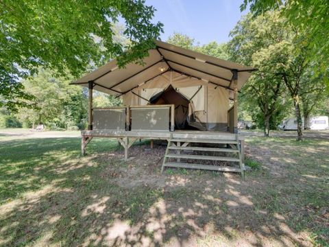 Tente en toile et en bois 5 personnes - Lodge CONFORT 2ch 5 - sans sanitaires