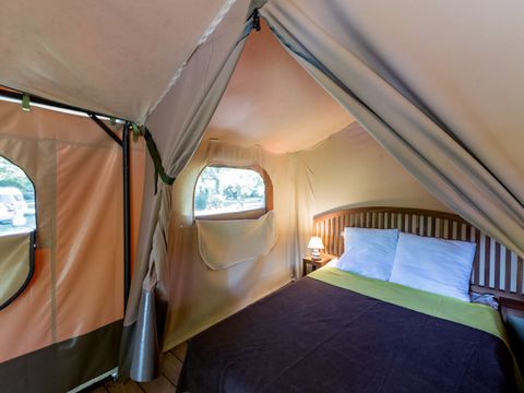 Tente en toile et en bois 5 personnes - Lodge CONFORT 2ch 5 - sans sanitaires