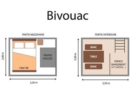 HÉBERGEMENT INSOLITE 2 personnes - Bivouac sur Pilotis (sans sanitaires) 1/2 pers