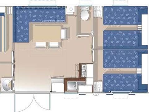 MOBILHOME 6 personnes - Mobil home Cosy 3 Chambres 6 pers