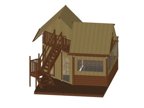 TENTE TOILE ET BOIS 4 personnes - Cabatente 4/6 pers