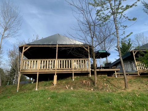 Tente en toile et en bois 6 personnes - Lodgetent, type LG+ jour de basculement samedi
