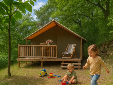 Tente 4 personnes - Tente JUNGLE Standard 20m² (2ch 4 pers) sans sanitaires 2/4 pers