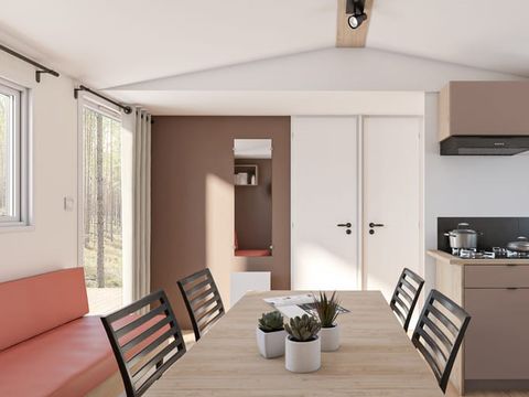 MOBILHOME 8 personnes - Mobil-Home BREZONS Premium  41m2 (4ch 8 pers) et 2 SDB Vue Lac