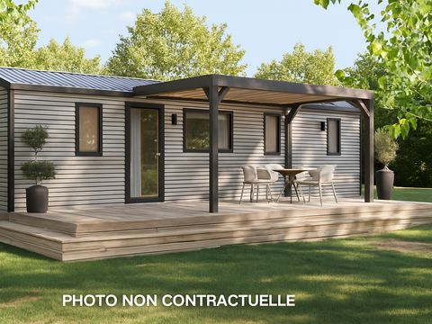 MOBILHOME 8 personnes - Mobil-Home BREZONS Premium  41m2 (4ch 8 pers) et 2 SDB Vue Lac