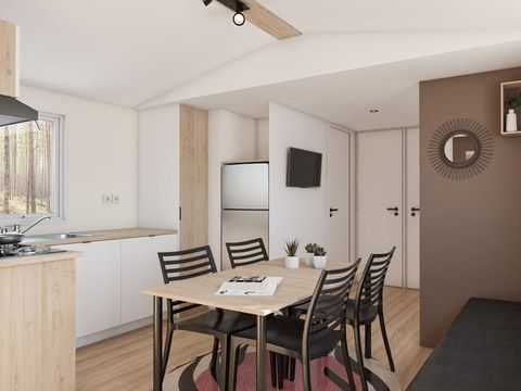 Mobilhome 8 personnes - Mobil-Home BREZONS Premium 41m2 - Climatisé (4ch 8 pers) 2 SDB - Vue Lac 4/8 pers