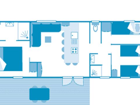 MOBILHOME 6 personnes - Cottage Perigord 6p 3ch clim Premium