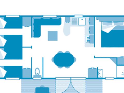 MOBILHOME 6 personnes - Cottage Cordelia 6p 3ch clim ***