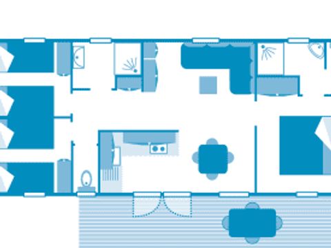 MOBILHOME 6 personnes - Cottage 6p 3ch 2sdb clim ****