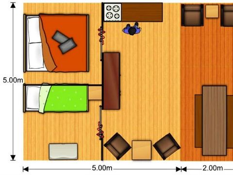 Tente en toile et en bois 4 personnes - Tente Safari 35m²