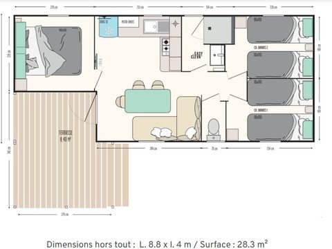 MOBILHOME 6 personnes - IRM Confort Loggia 3 ch avec Climatisation
