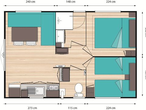 MOBILHOME 4 personnes - Familial Classic Pano 2Ch