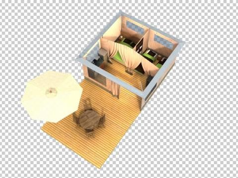 TENTE TOILE ET BOIS 4 personnes - Tente Lodge Caraïbes 4