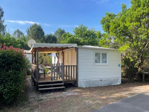 MOBILHOME 6 personnes - Mobil Home Aqua 2 ch 4/6 pers Terrasse Semi-Couverte TV