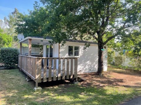 MOBILHOME 6 personnes - Mobil Home Aqua 2 ch 4/6 pers Terrasse Semi-Couverte TV