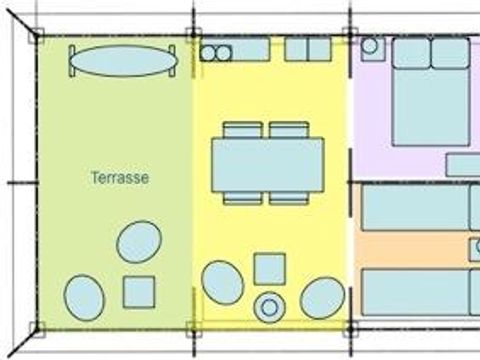 TENTE 5 personnes - Freeflower Confort 37m² (2 chambres) dont terrasse couverte 13m² (sans sanitaires)
