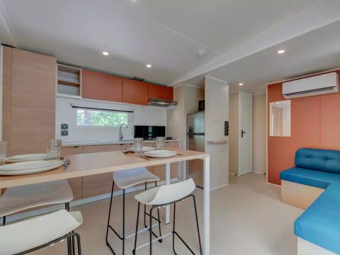MOBILHOME 6 personnes - Comfort | 3 Ch. | 6 Pers. | Terrasse surélevée | Clim. | TV