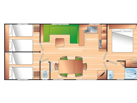 MOBILHOME 6 personnes - Loisir 6 personnes 3 chambres 35m²